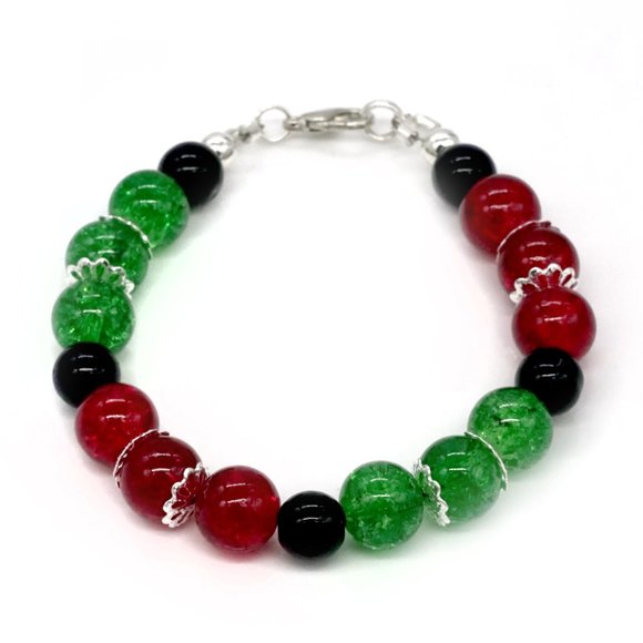 🎉Host Pick🎉 Kwanzaa bracelet green, red, black, lobster clasp. Holiday. - Picture 3 of 3